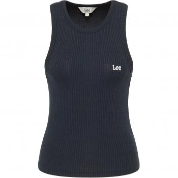 Camiseta sin mangas Lee Ribbed Tank para mujer en color negro, talla M, con logo