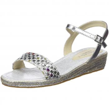 Conguitos Cuña Yute, Sandalias con Plataforma para Niñas, Plateado