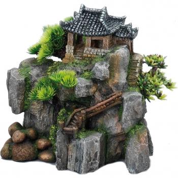 Decoración Acuática Cottage Coreana - AQUADELLA - 23x13,5x22cm - Verde - Para Acuario