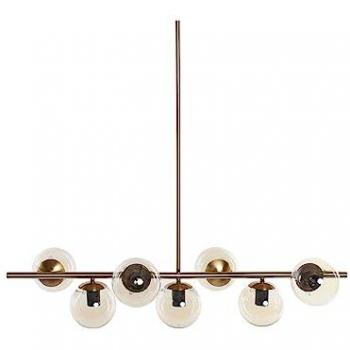 Lámpara de Techo Dorada de Metal y Cristal 96 x 30 x 130 cm DKD Home Decor