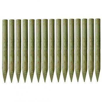 vidaXL 15x Postes de Valla Jardín Puntiagudo Madera Pino Impregnada Cerca Cercado
