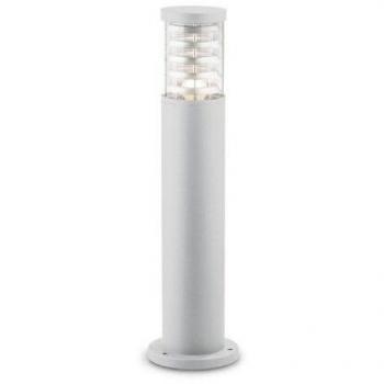 Lámpara de pie Tronco blanca con 1 bombilla de aluminio y bolardo corto de exterior ligero blanco IP44, E27 - Ideal Lux
