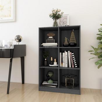 Estantería de madera maciza de pino 70x33x110 cm en colores Natural, Blanco y Gris - Mueble de Almacenaje para Oficina, Estudio, Sala de Estar y Dormitorio