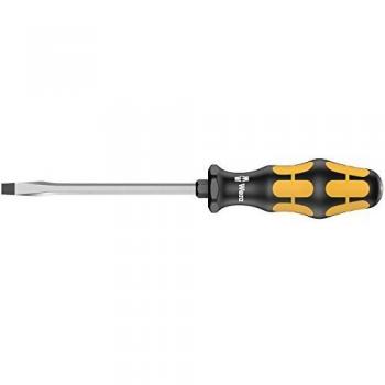 Wera Kraftform Plus 932 Slotted Tip Hammer Thru Chiseldriver Screwdriver with 7mm Blade Width, 1.2mm Tip Thickness, and 125mm Blade Length