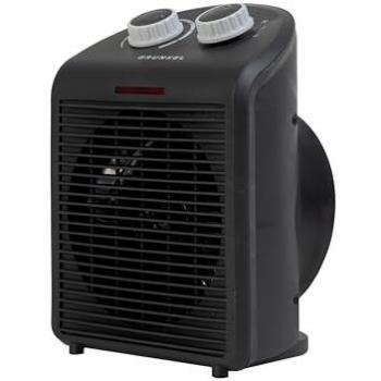 Calefactor de Bajo Consumo Grunkel 2000W, 3 Modos, 6 Niveles de Potencia, Antivuelco y Protección Contra Sobrecalentamiento - Negro