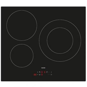 Placa de Inducción Wonder WI3601 7200W 3 Zonas 9 Niveles Cristal Negro con Control Táctil y Función Turbo