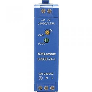 Fuente de alimentación TDK-Lambda DRB30-24-1 para montaje en carril DIN, 24 V DC, 1.25 A, 30 W, 1 salida