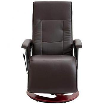 vidaXL Sillón de masaje de cuero artificial marrón