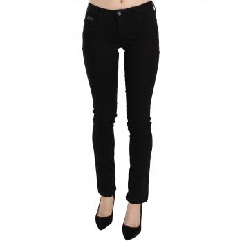 Costume National Black Sequined Mid Waist Slim Fit Denim Jeans - W26