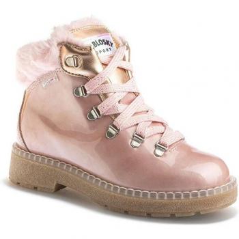 Botas de niña Pablosky de piel rosa/lila con cordones 415978