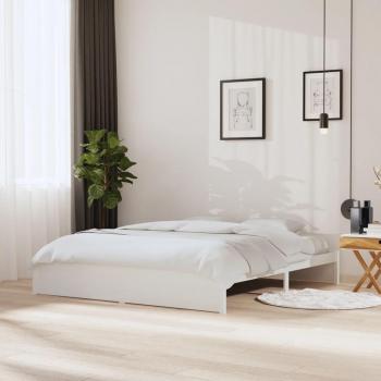 Estructura de cama de madera maciza blanca Super King 180x200 cm