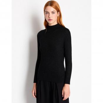 Armani Exchange Women's Black Lurex Knit Turtleneck - Size XL Classic