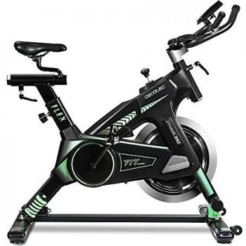 Cecotec Bicicleta Spinning Estática con Volante de Inercia de 25 Kg y Sistema de Amortiguación UltraFlex 25. Silenciosa, Manillar y Sillín Regulable, Pantalla LCD, Peso máximo 120 Kg