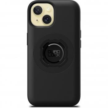 Funda Quad Lock MAG para Móvil iPhone 15 - Color Negro, compatible con sistema de montaje Quad Lock, diseño delgado y ligero, protección contra caídas y rasguños, acceso completo a botones y puertos