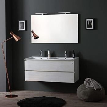 Mueble de Baño 120 cm Promenade Berlín con 2 Compartimientos, Fregadero Doble y Luz LED