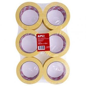 APLI 13825 - Cinta de pintor, 48 mm x 45 m, pack de 6 rollos