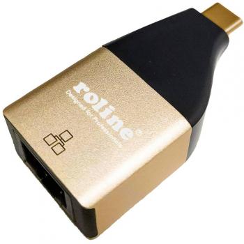 Adaptador USB-C a Gigabit Ethernet ROLINE GOLD 3.2 Gen 2 con RJ45