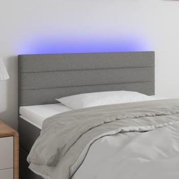 Cabecero LED de Tela Gris Oscuro 90x5x78/88 cm con iluminación integrada