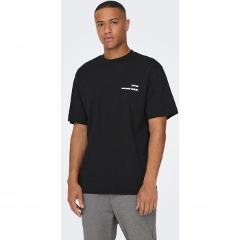 Camiseta Only & Sons Onsotto Base Camp Manga Corta Sportwear 100% Algodón Orgánico Negro