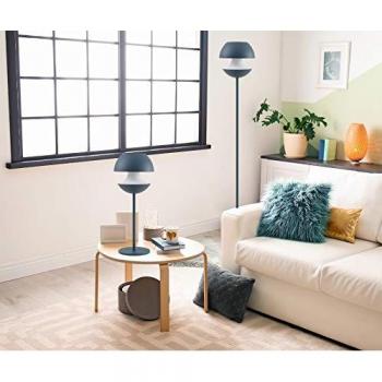 Lámpara de Mesa Moderna E27 en Metal con Tulipa Original Azul y Blanco - Ideal para Dormitorios y Salones