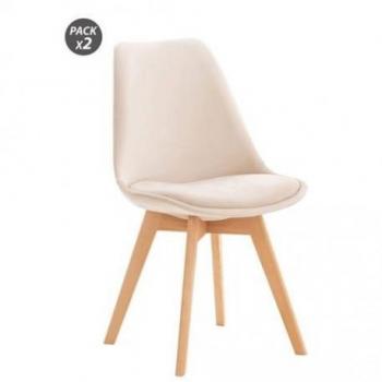 MUVIP PACK 2 SILLAS DESIGN D400 - TELA BEIGE