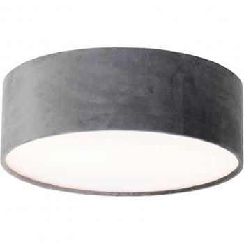 Plafón moderno gris 30 cm con interior dorado, textil/acero/plástico, adecuado para LED, max. 2 x 40 Watt