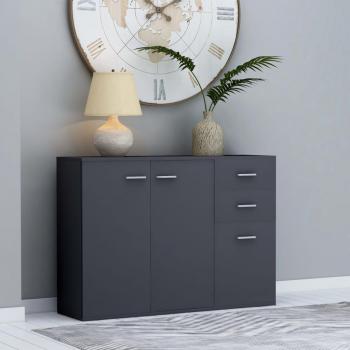 Aparador de madera multicapa gris 105x30x75 cm