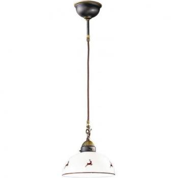 Lámpara colgante de cúpula de vidrio estilo acogedor NONNA en latón antiguo, 1x E27