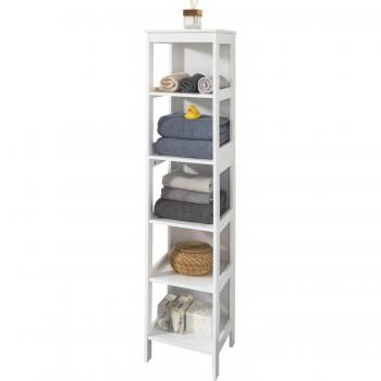 Estantería de Baño SoBuy BZR14-W con 5 Estantes (LxPxH) 30 x 30 x 139 cm Blanco