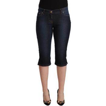 GF Ferre Blue Cotton Stretch Low Waist Slim Capri Denim Jeans - IT42|M