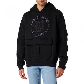 Benlee Mitchell Oversized Black and Grey Hooded Sweatshirt for Men