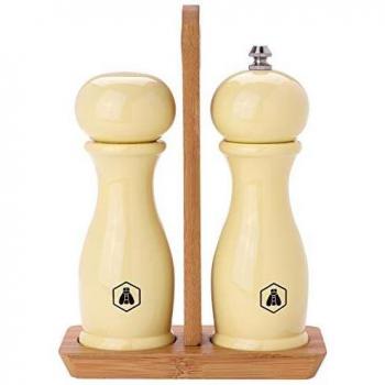 LAGUIOLE - Salero y pimentero con soporte de bambú - - Beige
