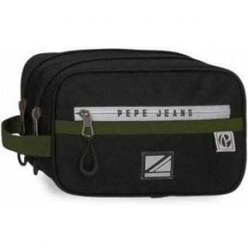 Neceser Pepe Jeans Luca Adaptable con Doble Compartimento Negro 26x16x12 cm Poliéster