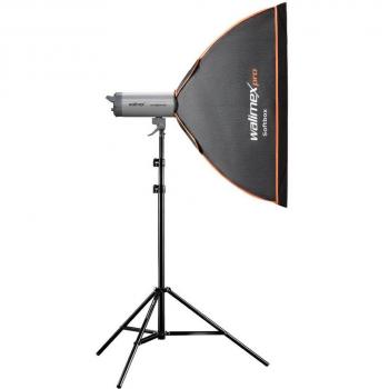 Walimex Pro Softbox Orange Line 90X90 - Accesorio para Camara 1.67 Kg, 455 Mm, 900 Mm, Negro, Blanco