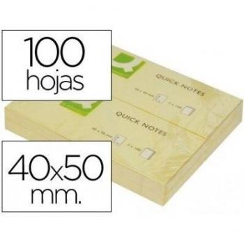 Q-Connect - Bloc de notas adhesivas quita y pon 40x50 mm con 100 hojas