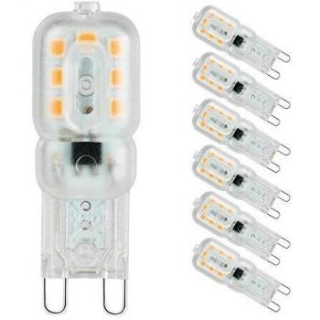 Pursnic Bombillas Led G9, 3W Equivalente a Halógeno de 33W, Blanco Cálido 3000K, Angulo de haz de 360 °, Lámpara g9 para Iluminación del Hogar, Paquete de 6