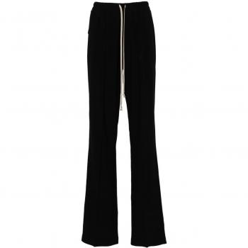 Rick Owens Women's Black Wide Leg Trousers, Viscose, Size 44 (M)