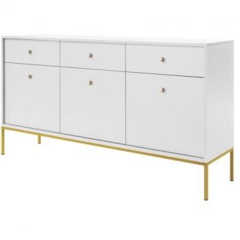 Cómoda Lima J103 Blanca con 3 Cajones y Puertas, 154x83x39cm