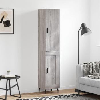 Aparador alto de madera multicapa gris Sonoma 34,5x34x180 cm