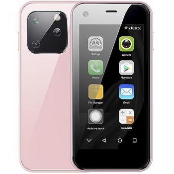 Smartphone Mini XS13 3G Android 6.0, 1GB RAM, 8GB, Pantalla 2.4'', Compacto Negro/Rosa