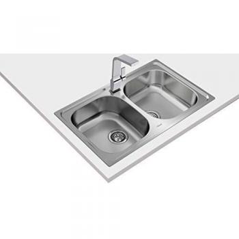 Teka Fregadero Reversible Encastrado Universe, 2 Cubetas, Acero inoxidable, 50 x 79 x 17 cm