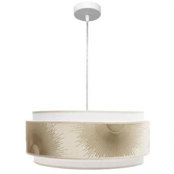Colgante Nepal FABRILAMP Blanco/oro Regulable 3P 3xe27 Regx50x50cm Doble Pantalla