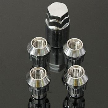 ETGtek 3sets premium Chrome cerrados bellota de bloqueo Tuercas / Rueda Cerraduras M12x1.5
