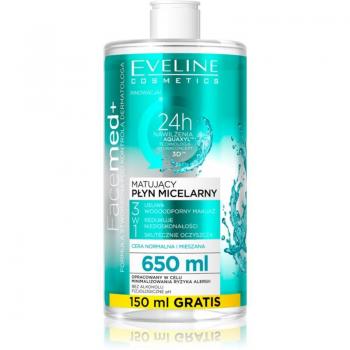 Eveline FaceMed+ Agua Micelar Desmaquillante Matificante para Piel Normal/Mixta 650 ml