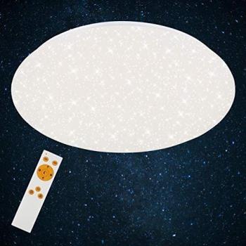Plafoniera LED Verb 48W CCT Ø50 cm con control remoto y efecto cielo estrellado