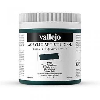 Vallejo : Artist Acrylic Paint : 500ml Pot : Phthalo Green