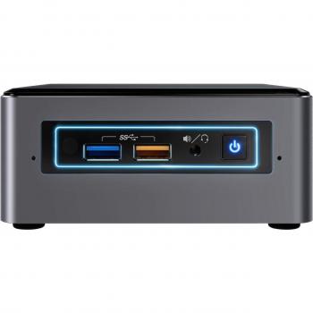 Kit de Mini PC Intel NUC 7I5BNH con Core i5-7260U, Capacidad para 32GB DDR4 RAM y Disco M.2 + SSD/HDD de 2.5, Conexiones HDMI, LAN, WIFI y BT4.0 - Color Plata/Negro