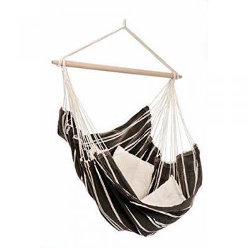 Amazonas Brasil Hanging Hammock Chair - Amazonas Hanging Chair Brasil 4.26 ft mocca, features a comfortable seating area, durable cotton fabric, sturdy wooden spreader bar, weight capacity of up to 330 lbs, and is suitable for indoor