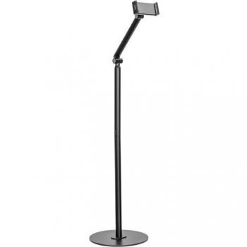 Aisens Soporte de Suelo Universal Ajustable con 2 Pivotes para Tablet de 4.7 a 12.9 Pulgadas, Color Negro, Modelo MSF2P-167