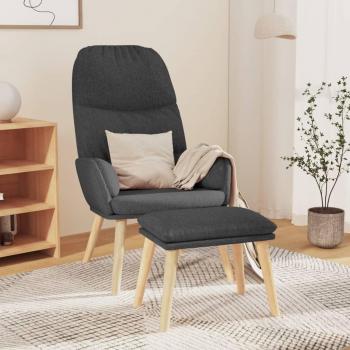 Sillón de Relax Day and Night con Taburete de Tela Gris Oscuro